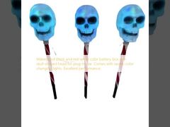 Waterproof black and red-white color battery box with skull-shaped head for plug-in use. Comes with seven-color changing lights. Excellent performance.