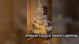 Golden Crystal LED Tree Lamp Luxury Home Decor