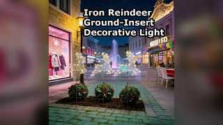 Iron Reindeer Ground-Insert Decorative Light
