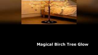 Glowing Birch Tree Lamp: Ambient New Year Glow
